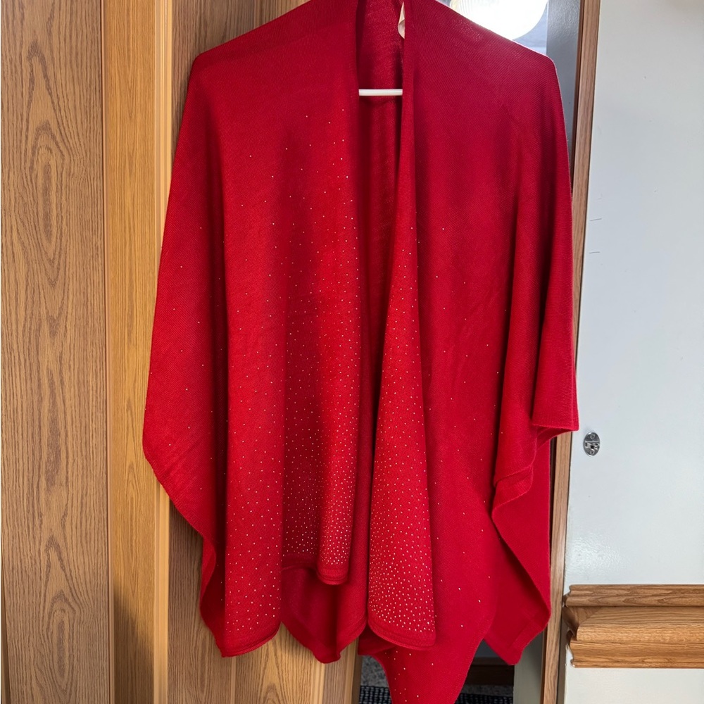 Elegant Red Women's poncho